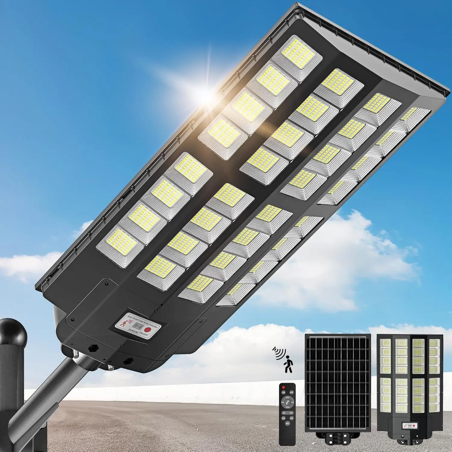 5000W All-in-One Waterproof LED Street Light Sensor Dusk-Dawn Yard Road IP67 IP65 Solar Lights Lighting Lampe Solaire