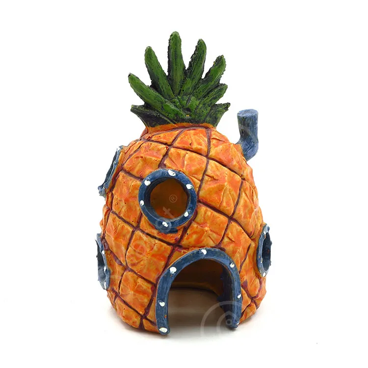 Pineapple House with Swim Holes Aquatic Ornament, Fish tank Decoration