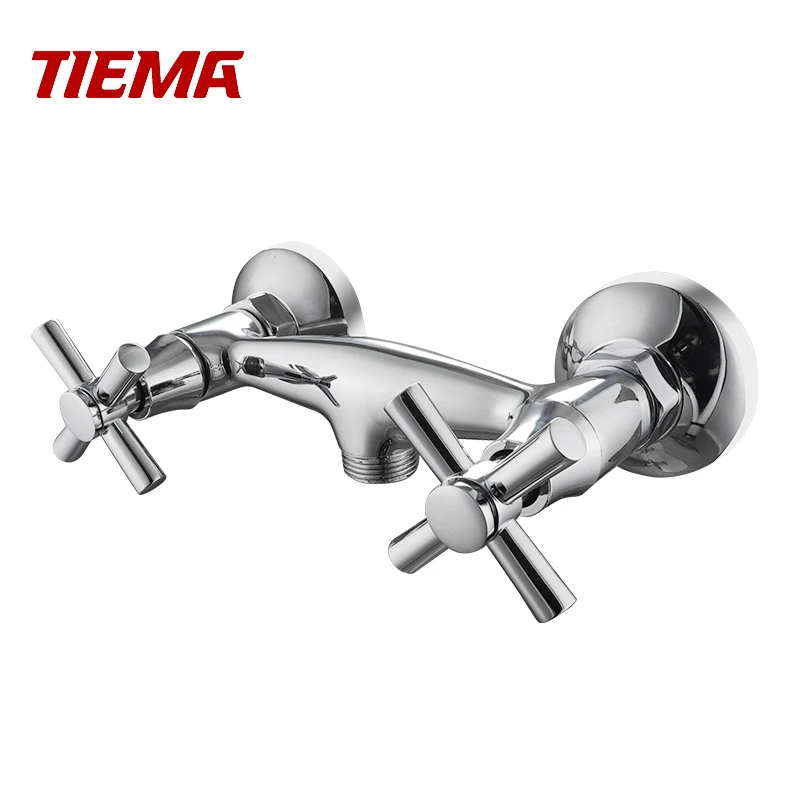 Wholesale Online Business Quick Delivery Brass Wall Dual Handle Bath & Shower Faucets
