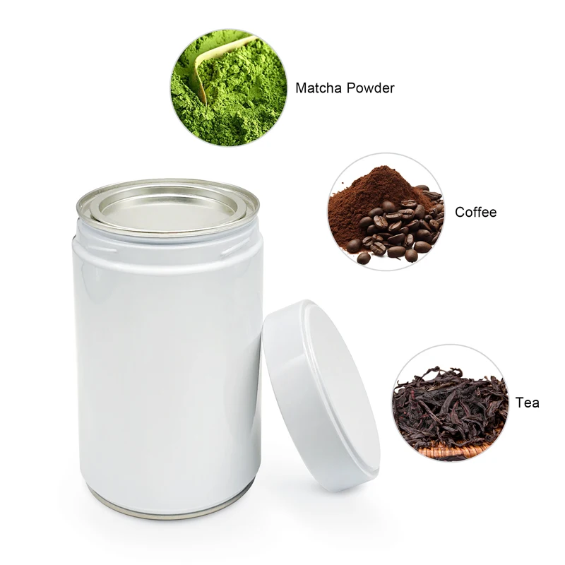 Custom High Quality Multi Colored Food Grade Tin Can For Matcha Coffee Metal Canister Packaging Spice Tea Storage Cans