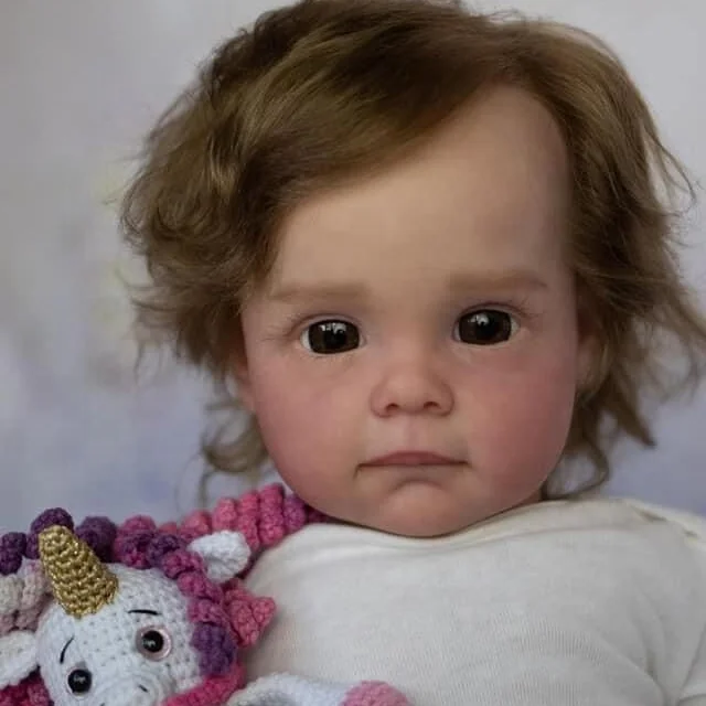 NPK 60CM Handmade High Quality Reborn Toddler Maggie Detailed Lifelike Painting Rooted Long Curly hair Collectible Art Doll