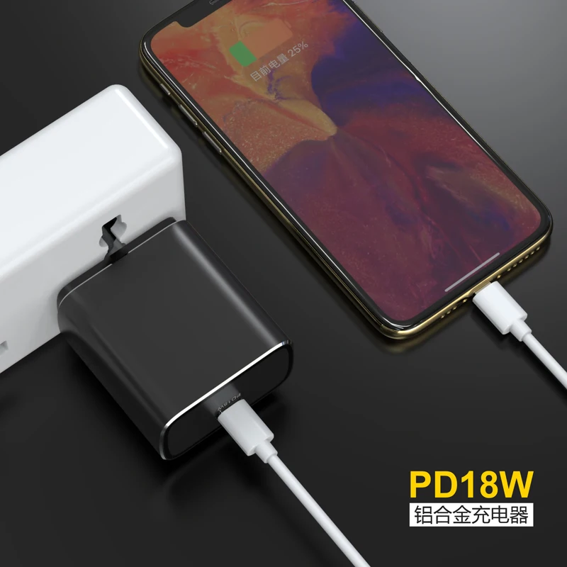 
2020 New Arrival High Quality US UK EU Aluminum Alloy Fast PD 18W Wall Charger PD Adaptor 