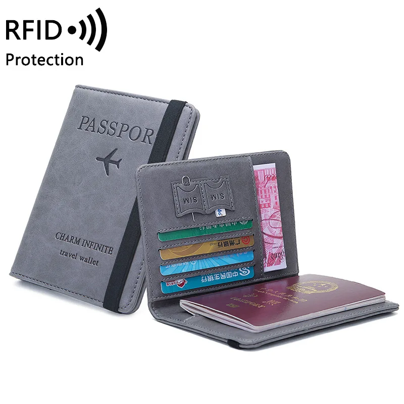 Простой многоцветный чехол для паспорта с RFID-защитой кошелек путешественников со множеством держателей
