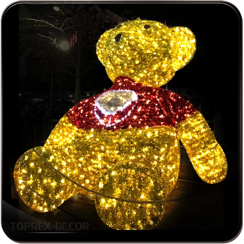 Декор Toprex на заказ OEM коммерческий уличный светодиодный декоративный медведь дисплеи для Рождественского освещения праздничного украшения