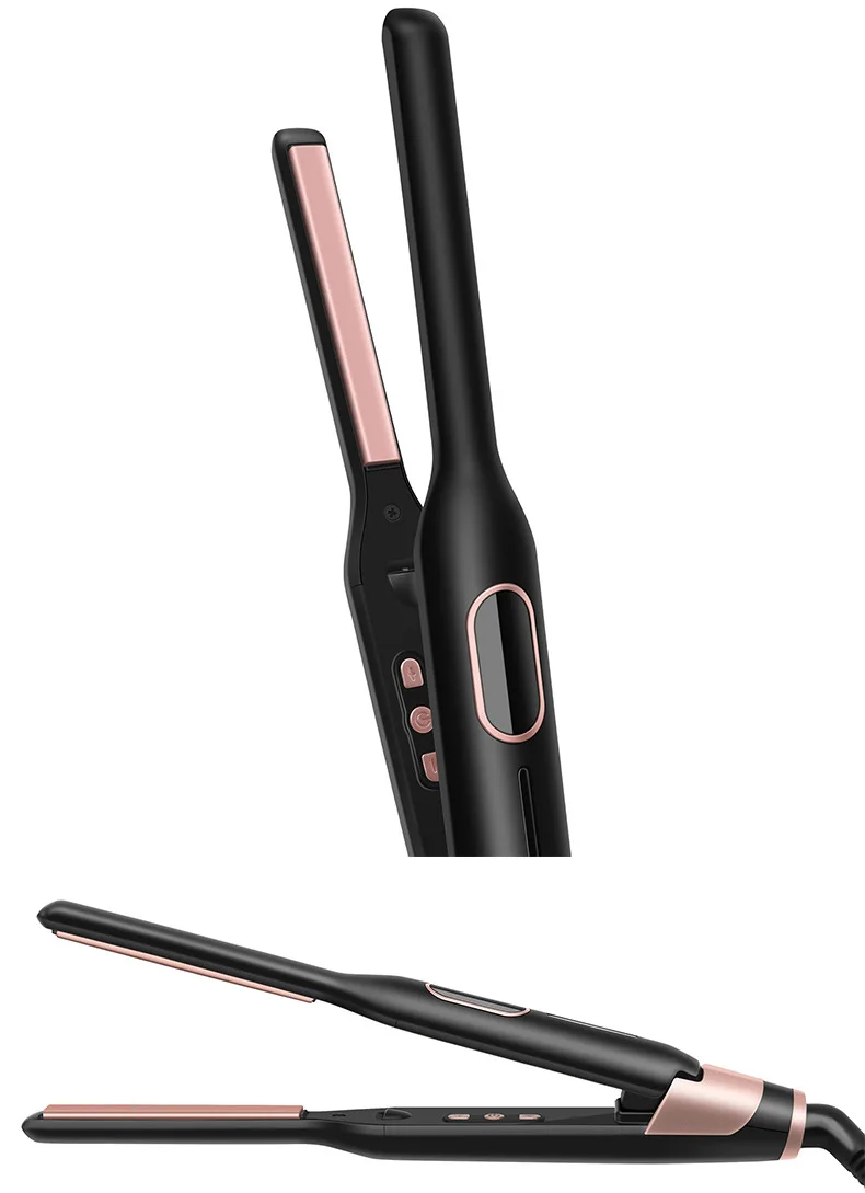 Popular 2 In 1 Hair Straightener Curler Short Mini Small Flat Irons Straightening Thinnest Wool Curls hair Styling Tools For Man