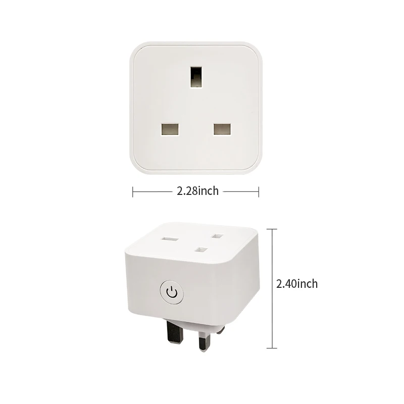 
 Портативная смарт-розетка Tuya Smart Life, Wi-Fi Разъем для умного дома, с голосовым управлением и управлением через приложение Alexa, умная розетка с таймером в английском стиле  