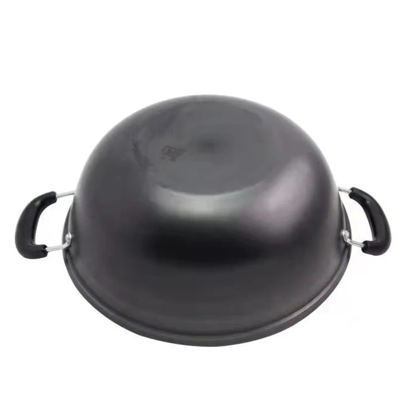 Черная термостойкая и не липкая чугунная кастрюля для тушения дома с гарантией качества