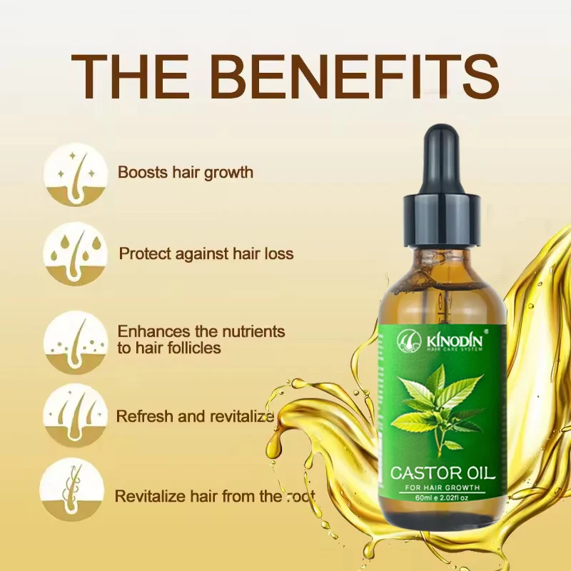 100% pure hair growth Castor oil  Dry Damaged Hair rosemary growth serum for Stronger Thicker and Longer Hair