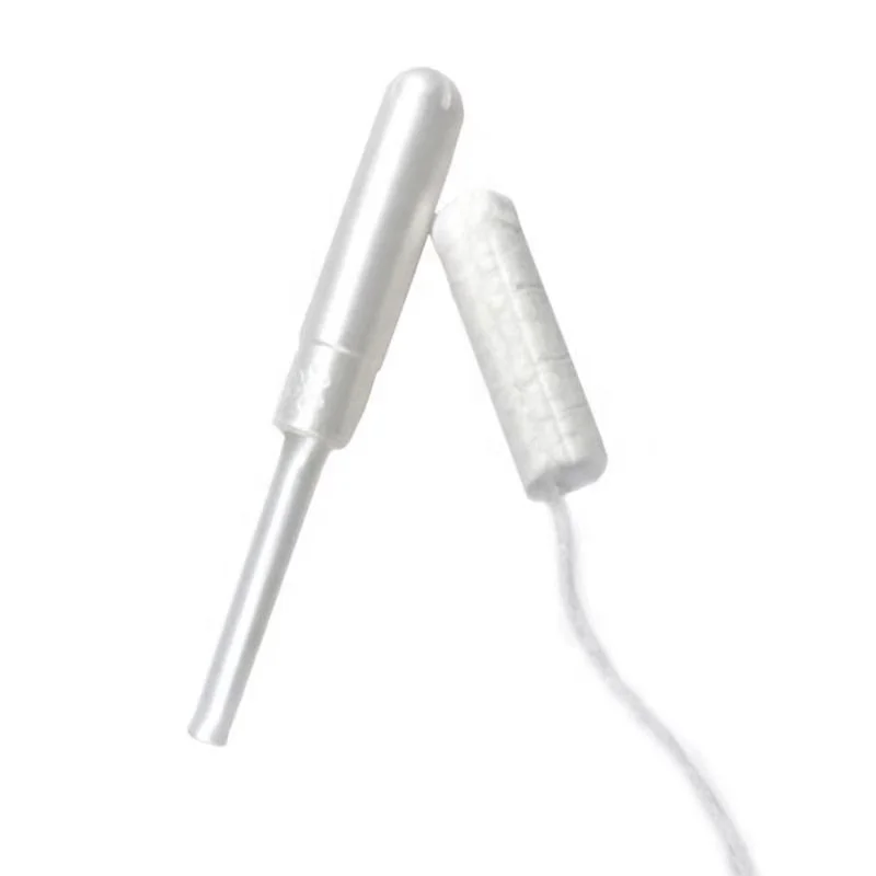 Wholesale Biodegradable Digital Plastic Applicator Organic Cotton Tampons for Women