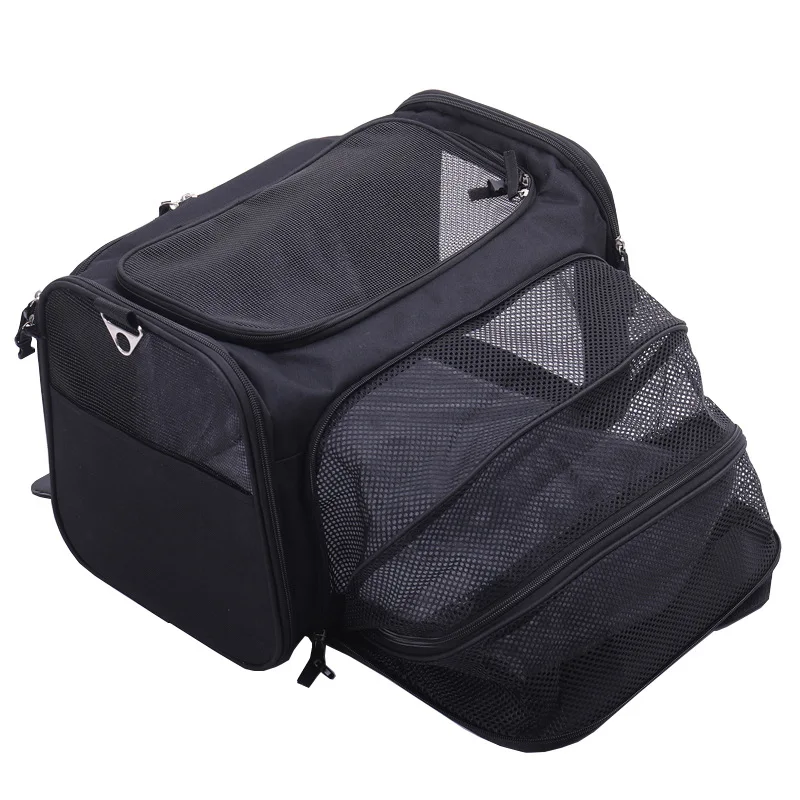 Eco-Friendly Sustainable Pet Carrier Backpack Foldable Nylon Dog and Cat Travel Bag with Zipper Closure