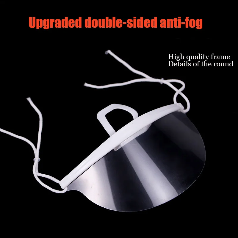 Hot selling custom PET reusable anti-saliva fog food hygiene plastic transparent face mask with shield Transparent mask