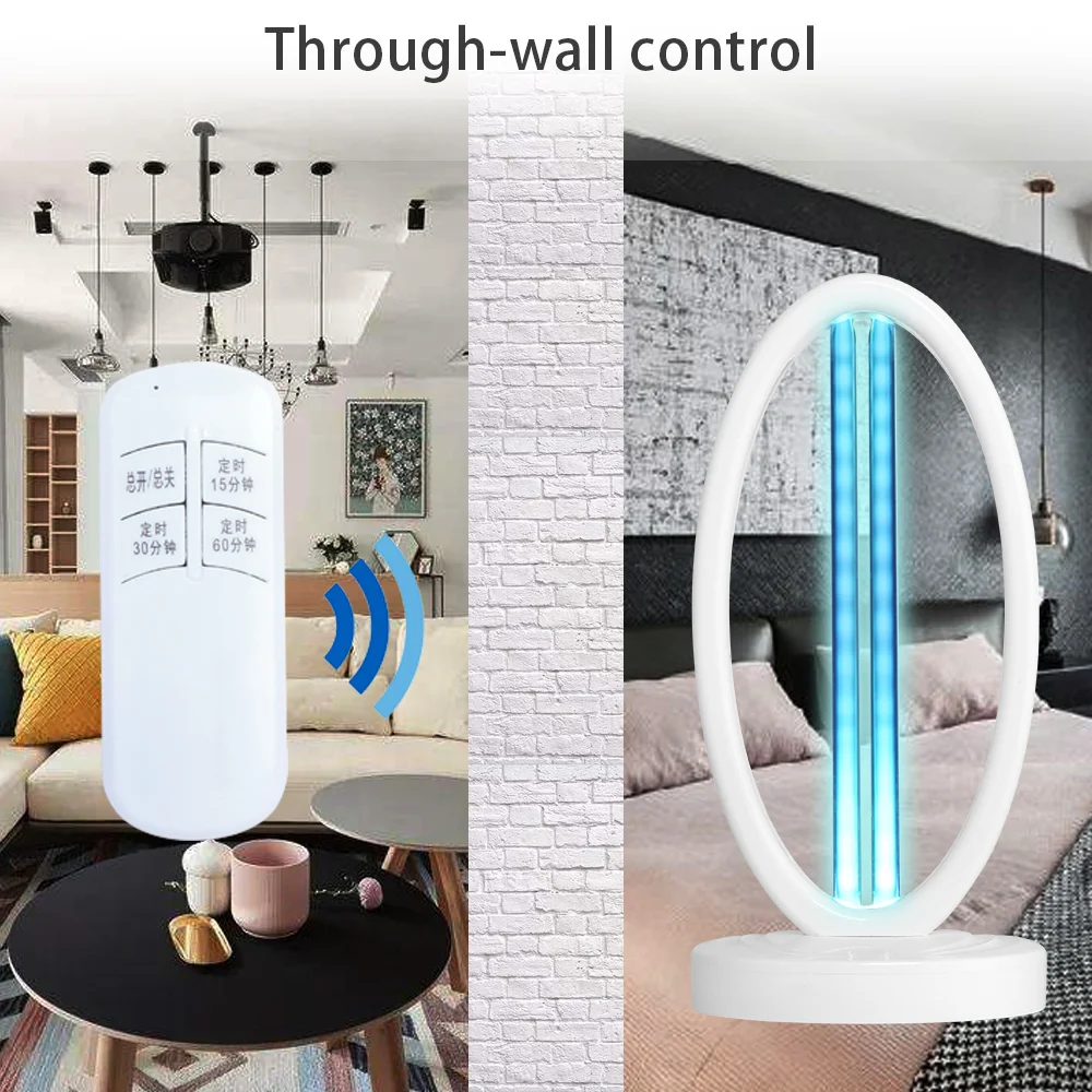 
Hot sale 36W home disinfection remote control 253.7nm quartz led uv lamp 