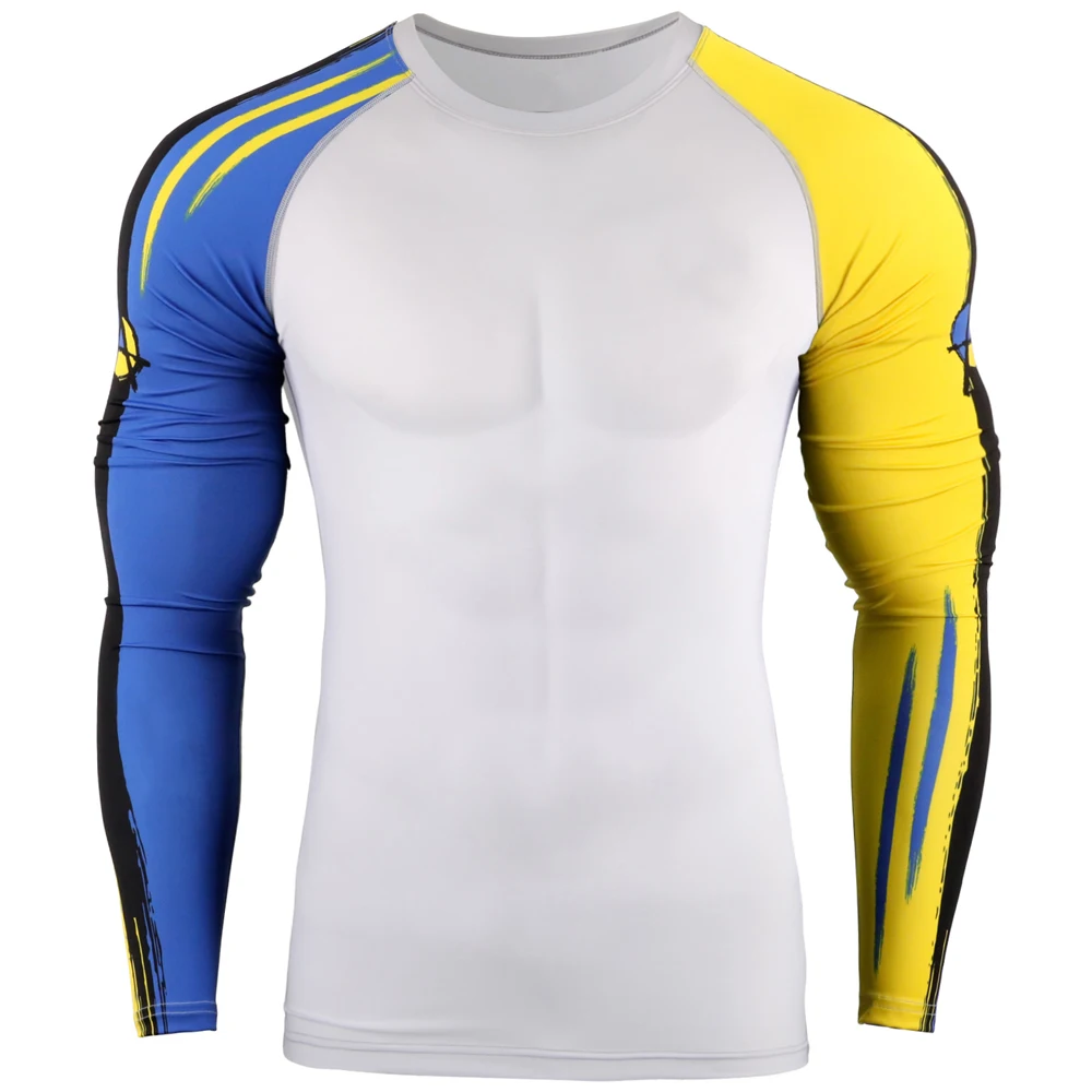 wholesale custom logo quick dry up long sleeve compression t shirt surfing rash guard swim shirt mens Rash guard