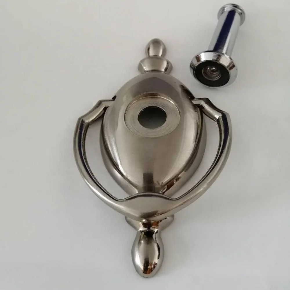 Modern Zinc alloy antique brass door knocker with peep hole