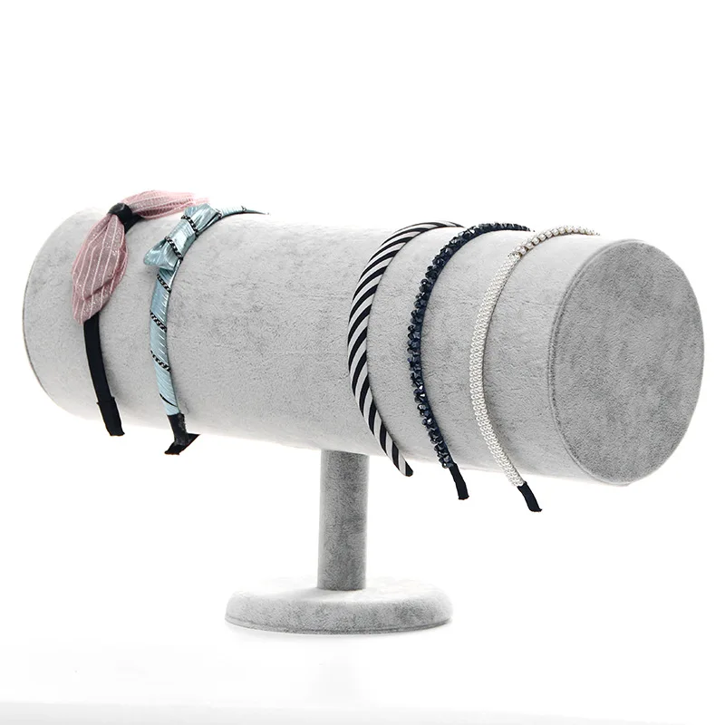 
Portable Velvet/PVC Bracelet Bangle Necklace Display Stand Holder Watch Jewelry Organizer T-Bar Rack 