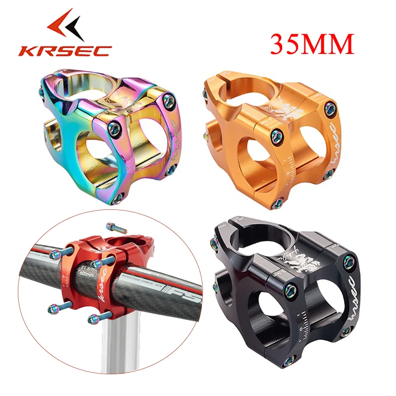 KRSEC MTB Stem 31.8x35mm Short Handlebar Stem High Strength 0 Degree DH AM Bike Stem