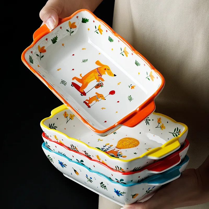 
Creative breakfast Ceramic Saucers, Plates, Baking Plates with lovely graphics 