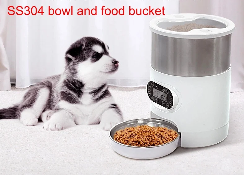 Electric smart water Dispenser 4.5L key wifi SS304 stainless steel automatic pet food Feeder for cats dogs TUYA APP