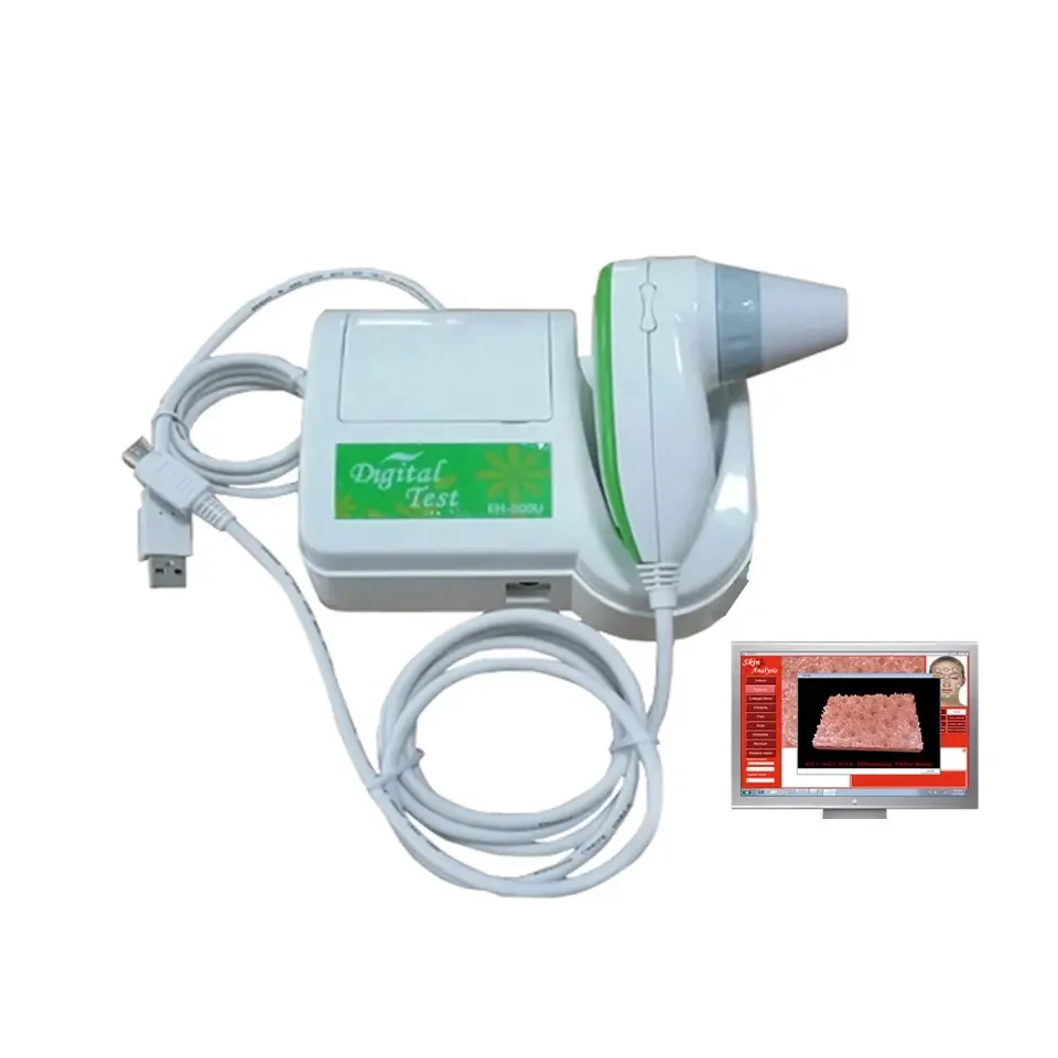 Portable skin test scalp analysis machine green color for hair and eye iris scanner