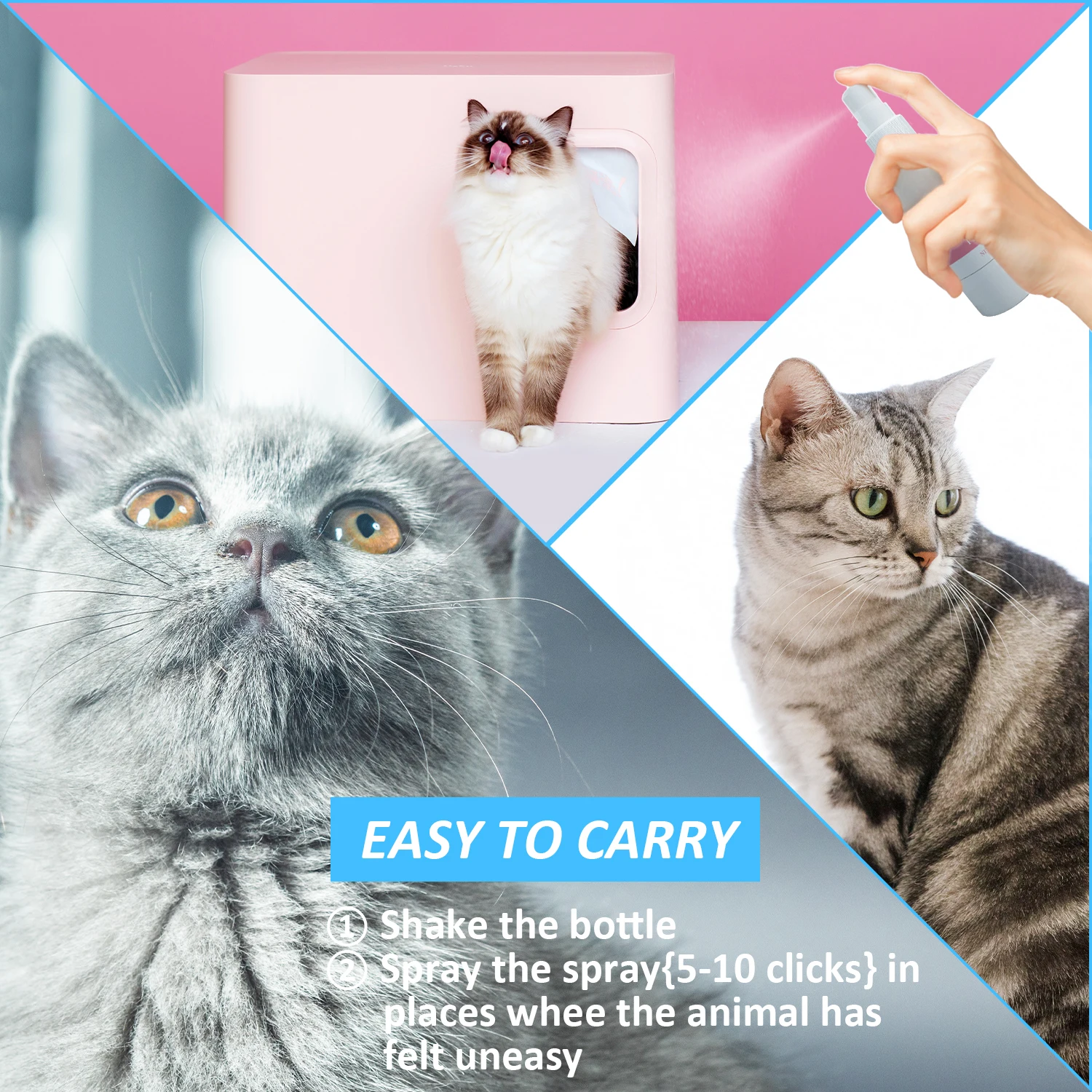 Enhanced Calm Formula of Anxiety Relief & Behavior Control Pets Pheromone Calming Spray for Cats
