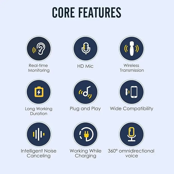 3 in 1 Portable Mini Microphone Wireless Recording Microphone 1 Drag 2 Microphone Lavalier Mic  for iPhone  and Android