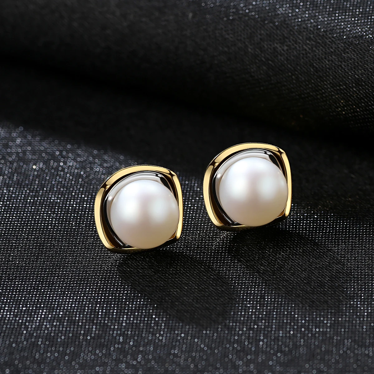 Pag&Mag Plating Sterling Silver Dangle Brincos Love Gift Wholesale Brand Earing 7mm-7.5mm Natural Pearl Stud Earring