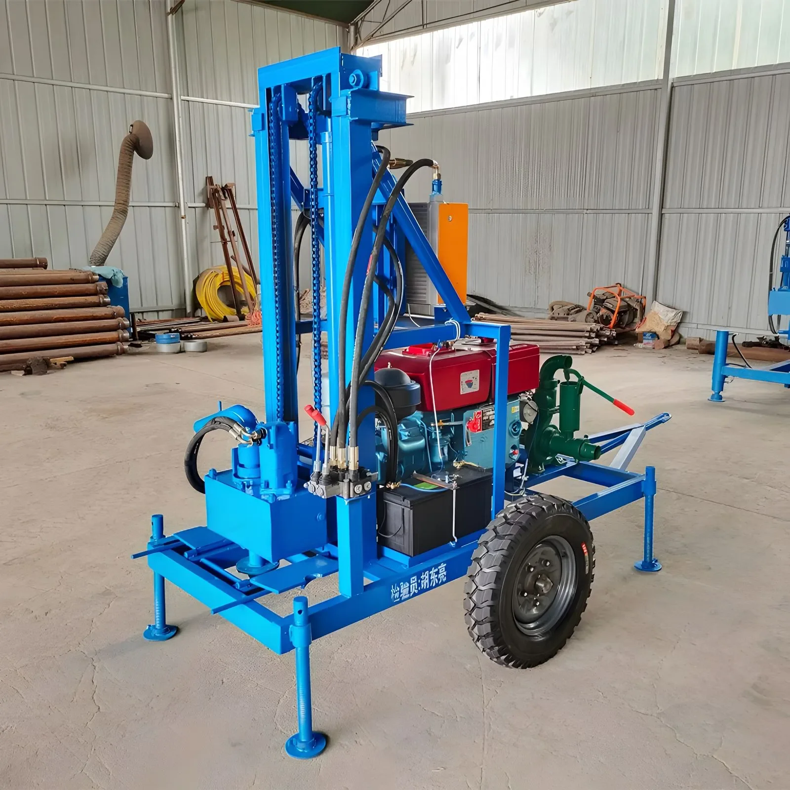 120m Deep Hole Water Well Drilling Rig With Mud Pump For Worldwide Underground Borehole Machine Equipments