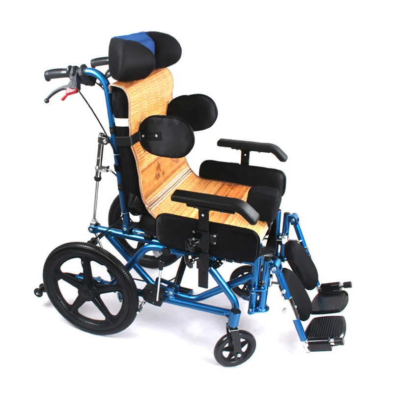 Disabled children with cerebral palsy wheelchair full lying high back multi-functional safety protection  wheelchair