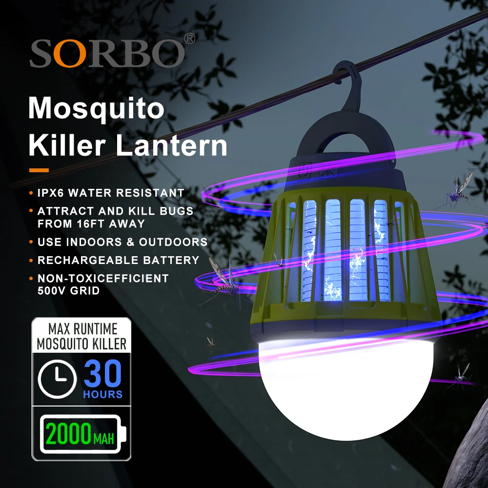 Patent USB Rechargeable Bug Zapper Insect Pest Control Killer Bulb Pest Control Electronic Mosquito Killer Lamp