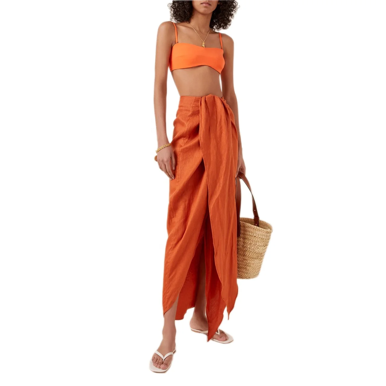 Wholesale Summer Women  Beach Wear Skirts  Sexy Swimwear Cropped Wrap Around Bikini Long Maxi Skirt