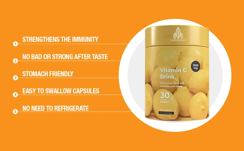 Vitamin C напиток здоровая добавка для иммунной поддержки и антиоксидантной защиты коллаген бустер Vegan
