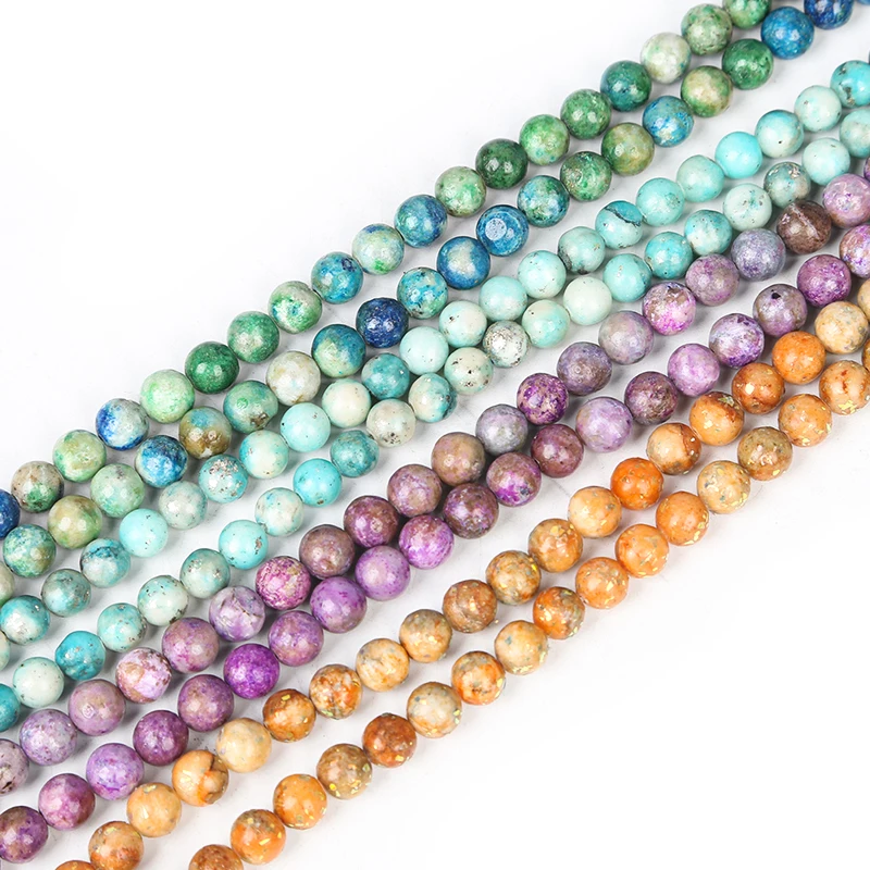 Wholesale natural stone beads dolomite round bead necklaces gemstone beads for jewelry bracelet making