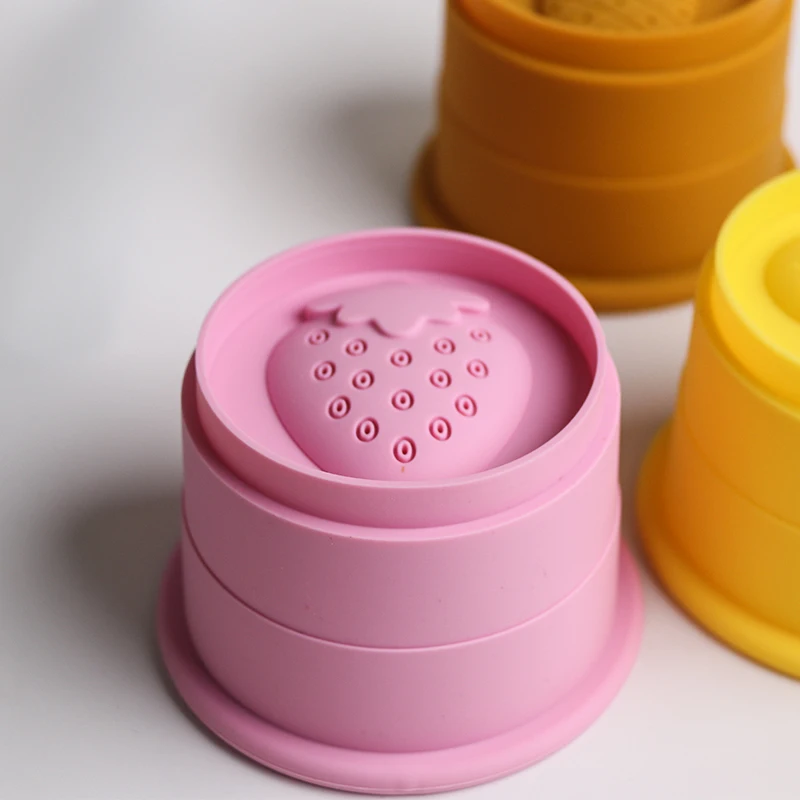 
2021The First Years Stacking baby Toy Silicone Stacking toy Custom Silicone Building Soft Safe Baby DIY teether Toy 