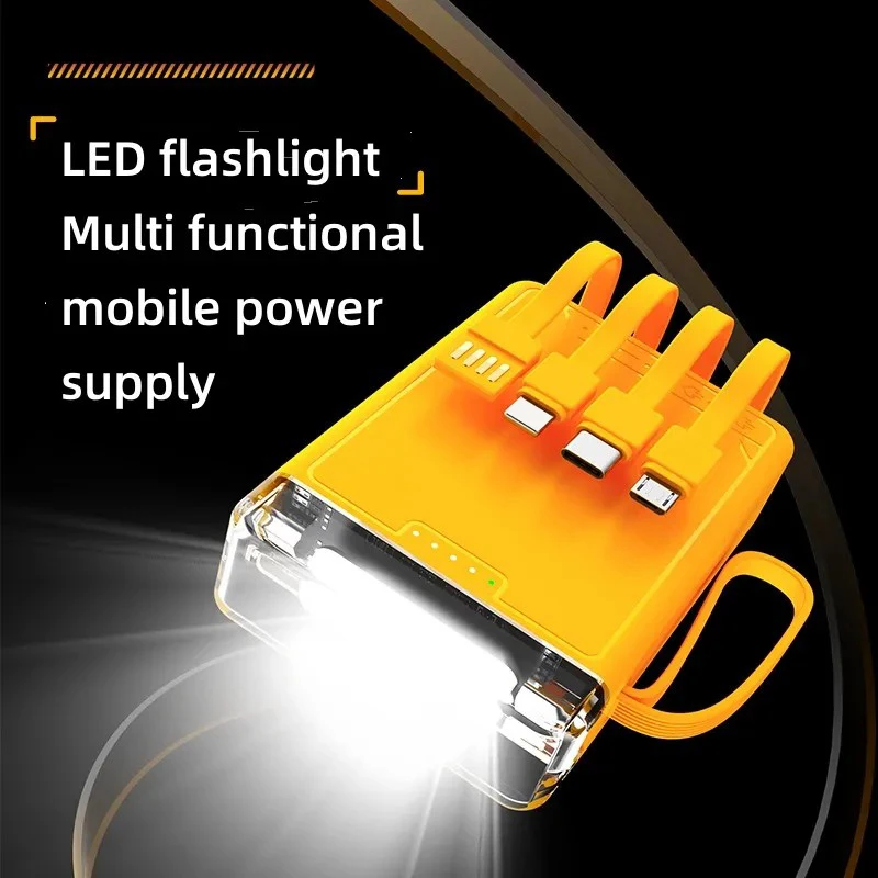 Wholesale Price PD20W fast charger battery Large capacity 10000mah power bank with cable LED flashlight