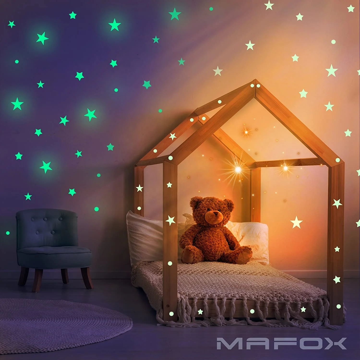 3 packs kids room wall sticker starry sky