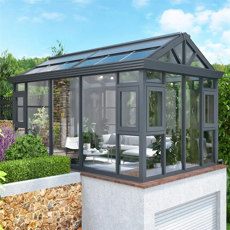 UNIFIVE wholesale new innovations aluminium four seasons aluminium glass pop up standing sunroom for solarium