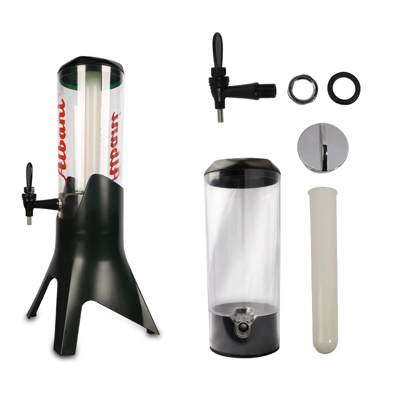 3L Beer Tower Beverage beer dispenser for sale Juice cold drink dispenser with ice tube for bar