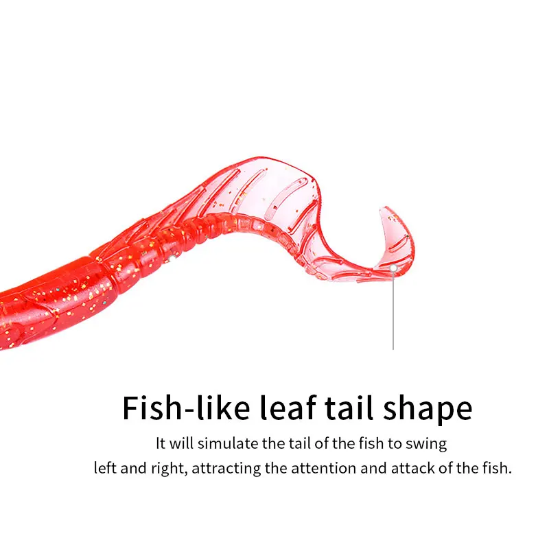 GASTORNI 6cm/2g 8cm/4g Glow Jelly Worm Lure Orange Rippletail Large Ocean Luminous Jig Trout Worm Fishing Lure