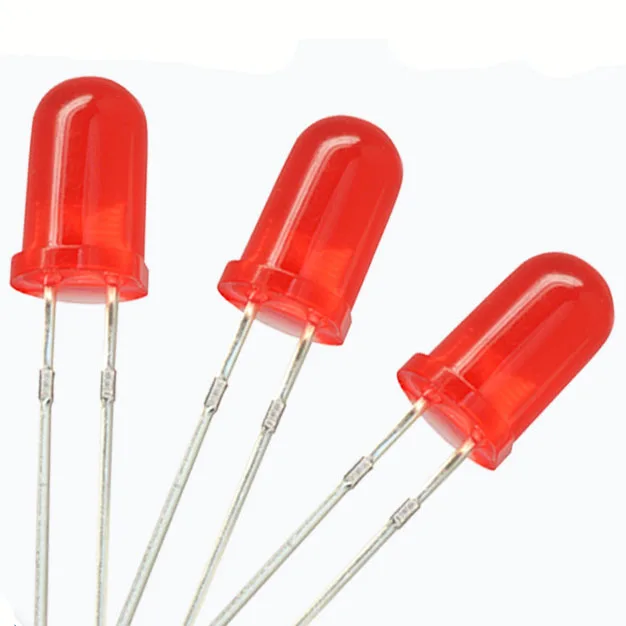 Лучшая цена 2V 25/27mm pin 1000mcd 3000mcd 620-625nm 5mm Красный рассеянный светодиодный индикатор