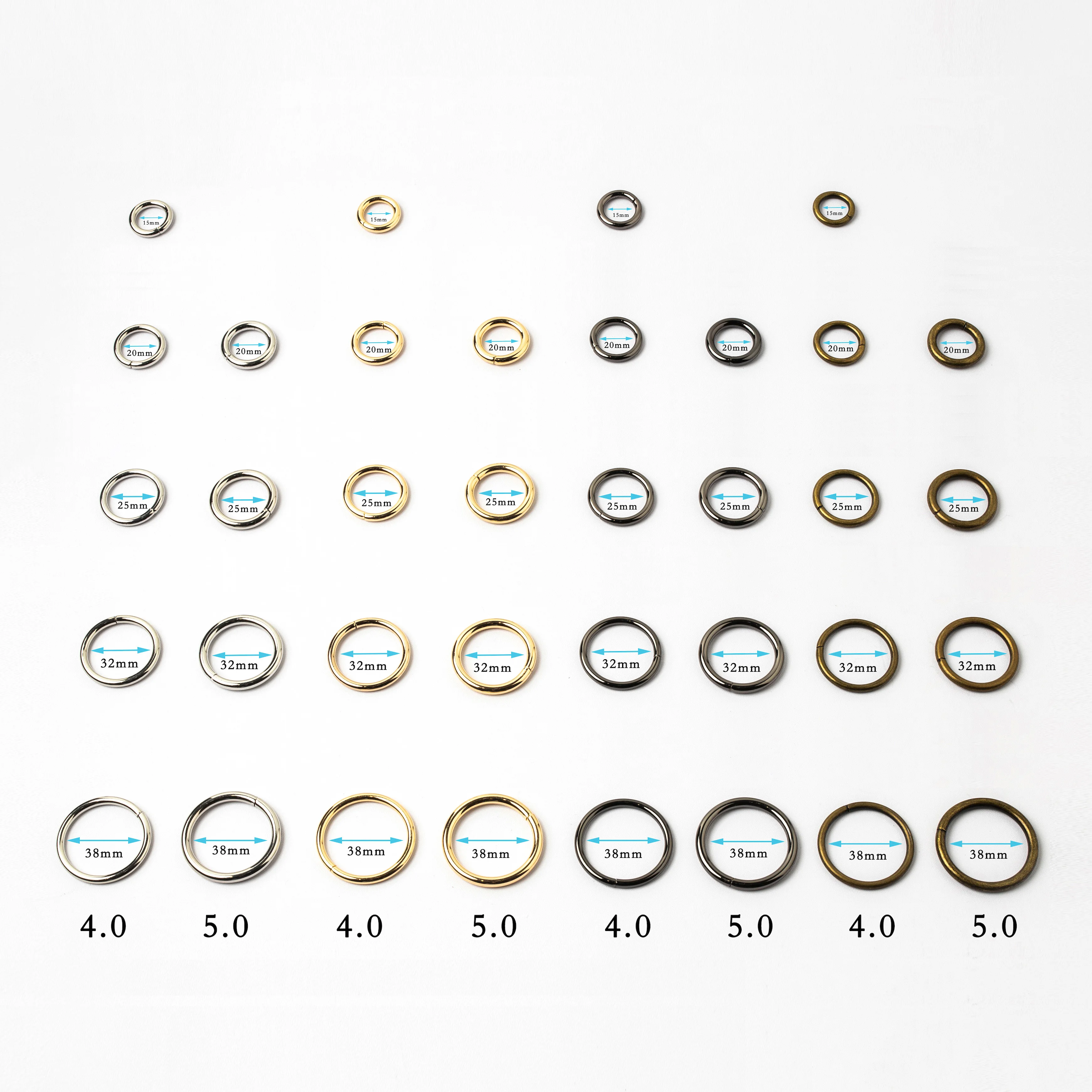 Professional custom Bag DIY Accessories Zinc Alloy Metal Buckles Ring Key Holder Rings Handbag  O Ring