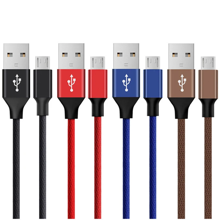 Универсальный Высококачественный удлинитель 20Awg с нейлоновой оплеткой для быстрой зарядки 2,0 кабель Micro Usb для мобильного телефона