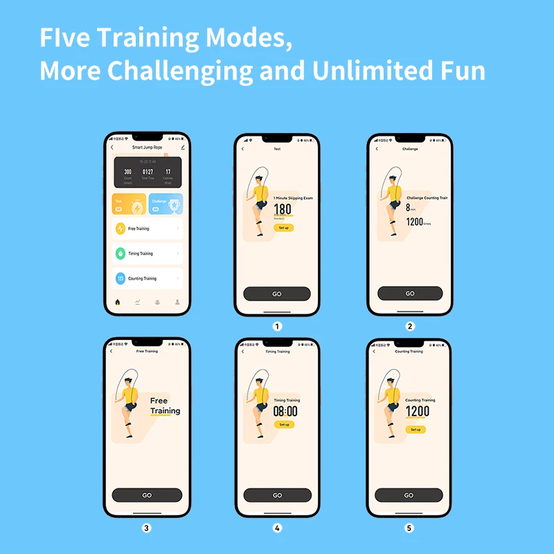 Hot sale custom smart electronic jump rope with free app adjustable pvc cable LED digital display skip rope