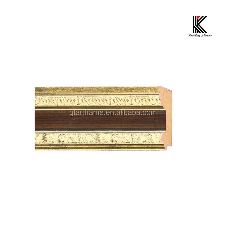 Custom Ornate Golden Canvas Art Oil Painting Frame Solid Wood Gold Painting Frames