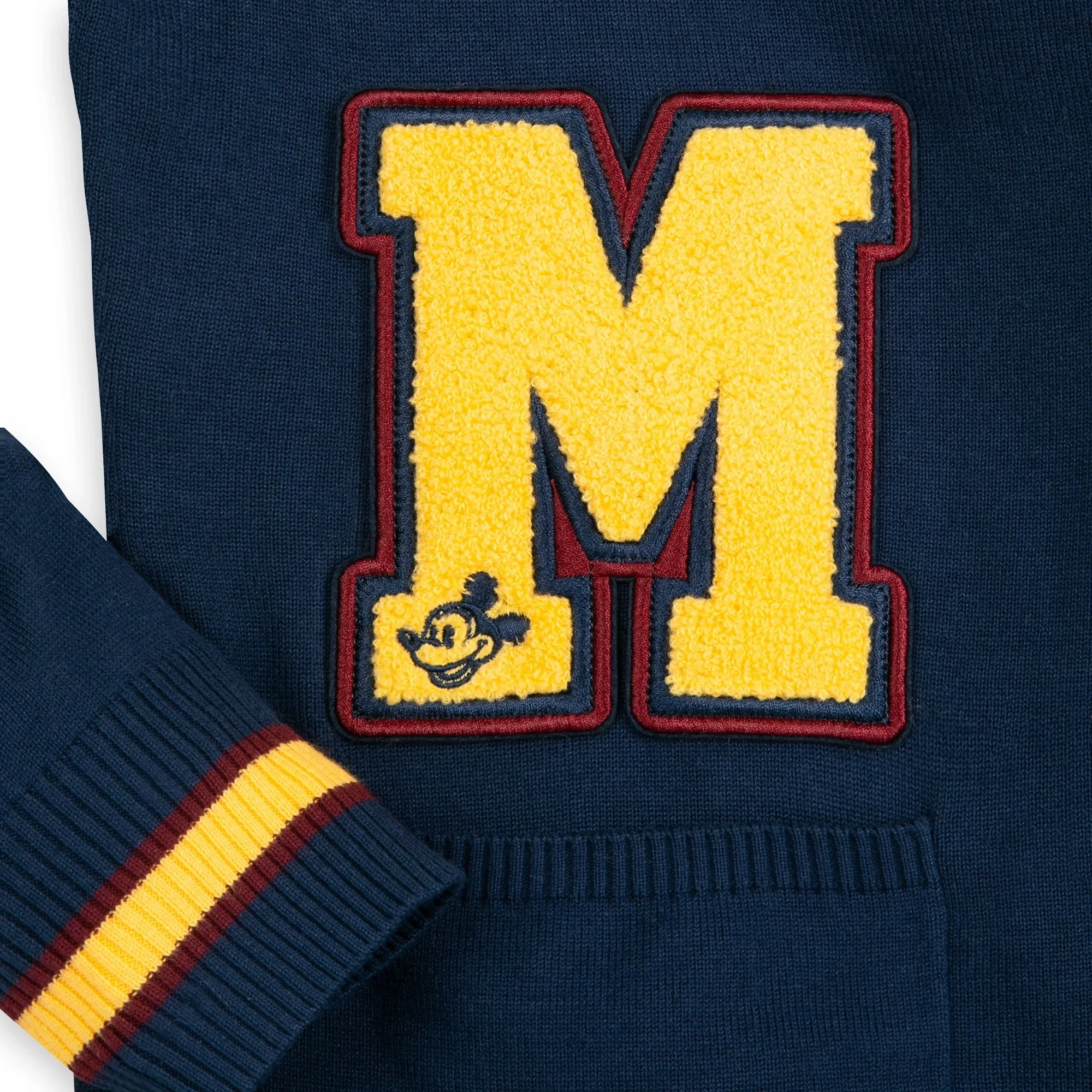 Wholesale Factory Custom School College Patch Chenille Embroider Cardigan Uniform HBCU Letterman Stripe Knit Outfit Sweater