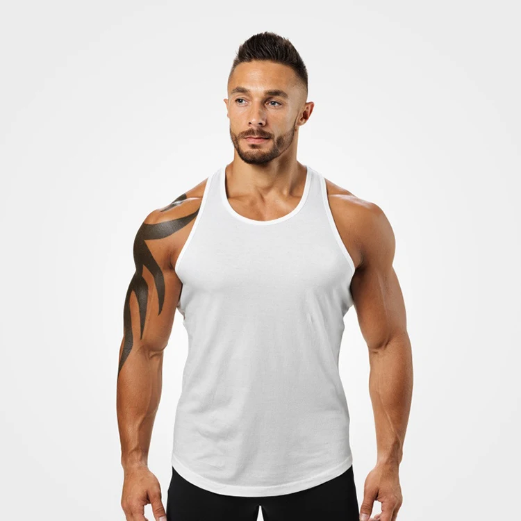 High Quality Custom Logo Sleeveless Men Bodybuilding Fitness Gym Tank Top Workout Sport Gym Vest