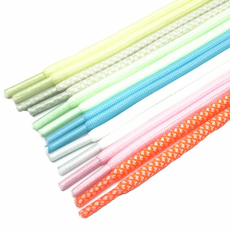 Yrunfeety Shoe Laces 4.5MM Round Luminous Shoelaces Fluorescent Shoe Laces Glow in the dark Shoe Lace  8 Colors Neon Shoelaces