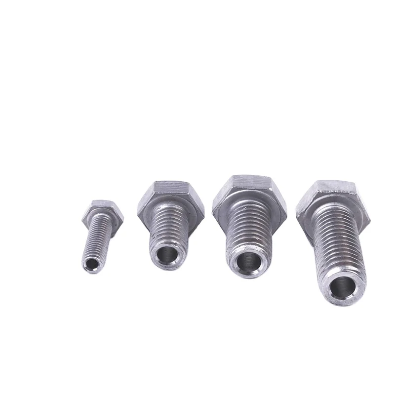 Custom Hex Bolt Hexagon outer hollow screw 304 stainless steel hollow Hexagon bolt face mask machine thread through hole screw