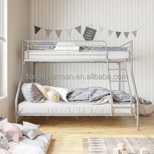 luxury silver bunk metal bed frame heavy duty double bunk bed metal iron double bed