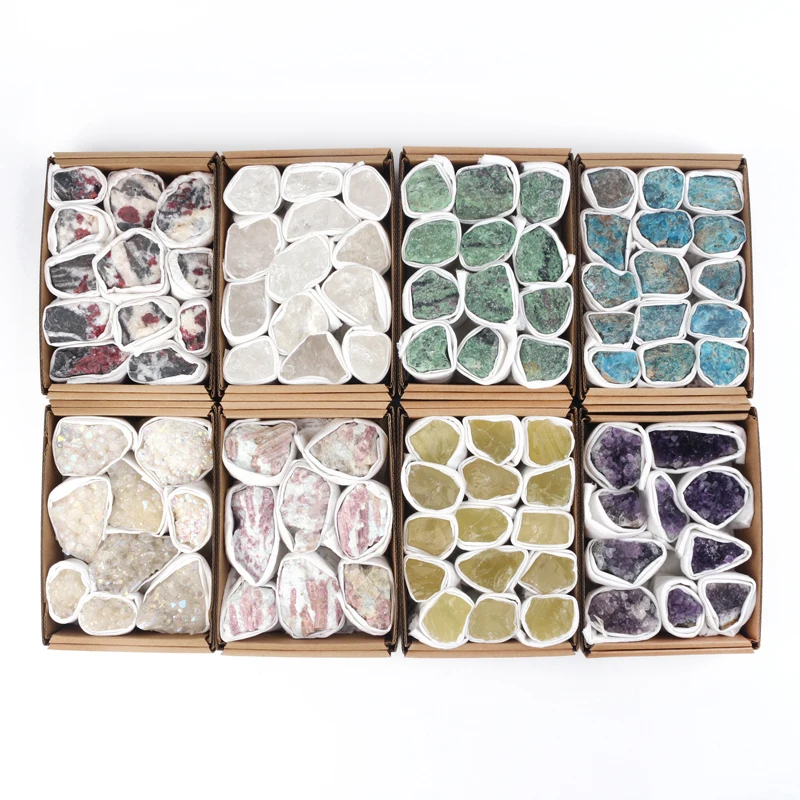 Wholesale natural crystal raw stone box