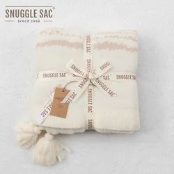 Snuggle Sac Air Feel Double  Sided Customize Knit Blanket Throw Blanket Picnic Blanket With Tassel